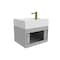 Castello Usa Nile 24-inch Gray Vanity Set with White Top and Gold Handles CB-MC-24G-GLD-2053-WH - alternate 4